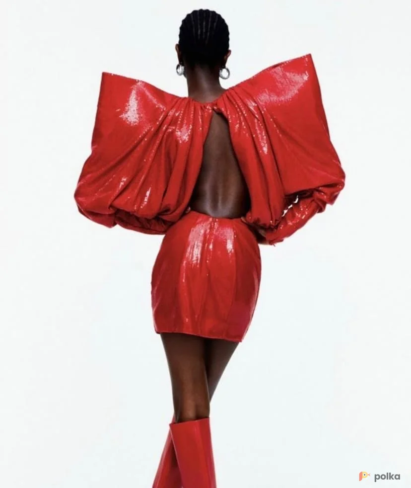 Возьмите Красное платье с объемными рукавами Н&M 394 напрокат (Фото 1) в Москве